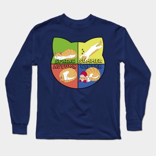 My cat in the four seasons -  The sleeping cat Long Sleeve T-Shirt